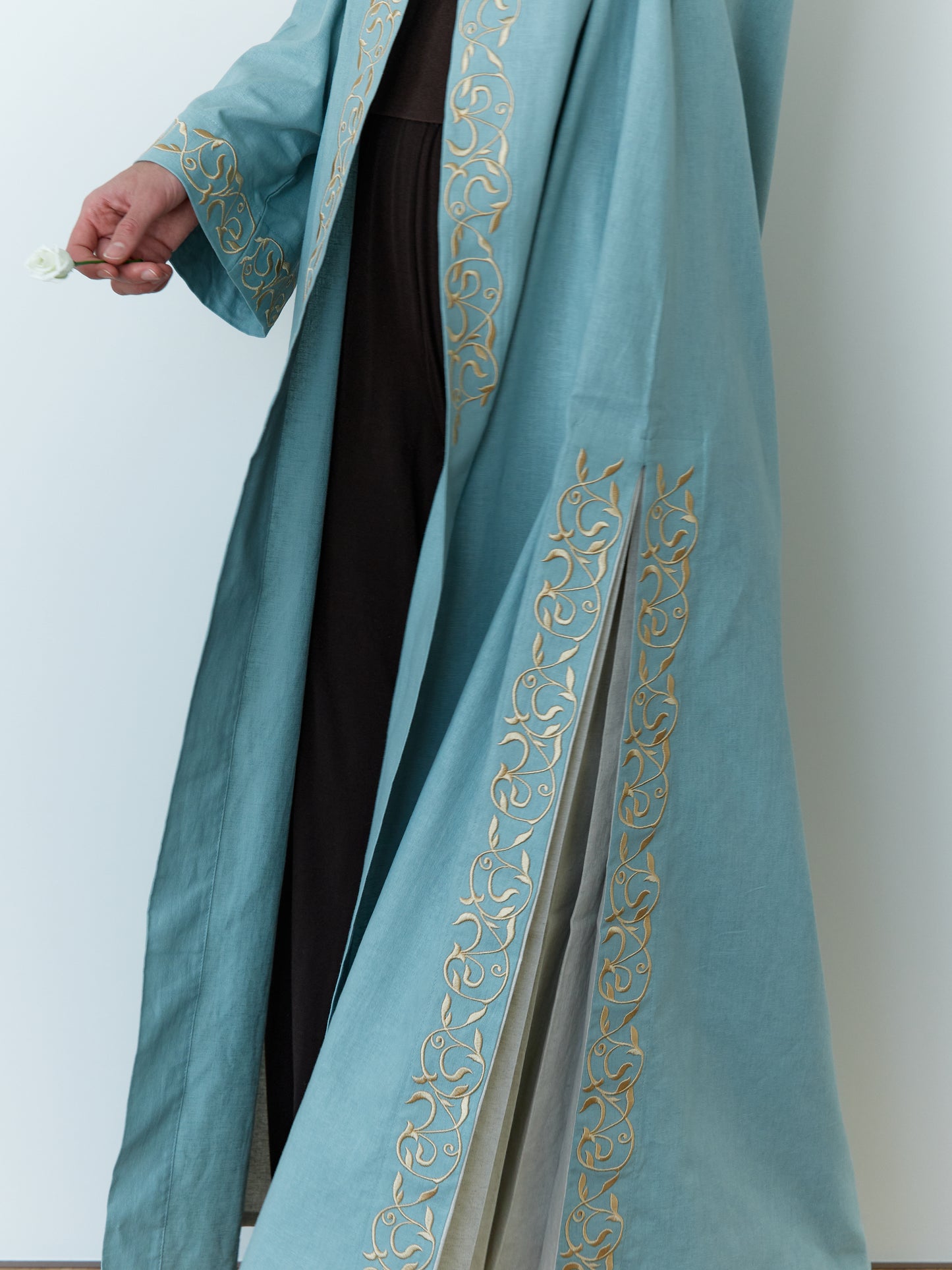 Golden script Open abaya