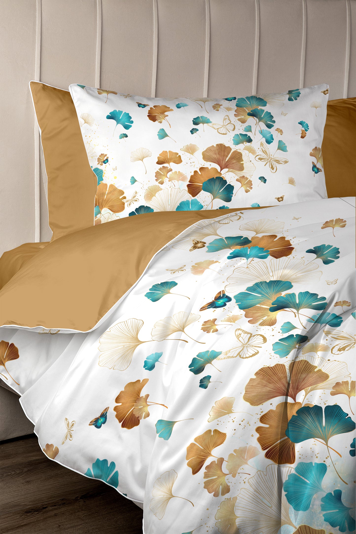 Golden ginkgo Bed set