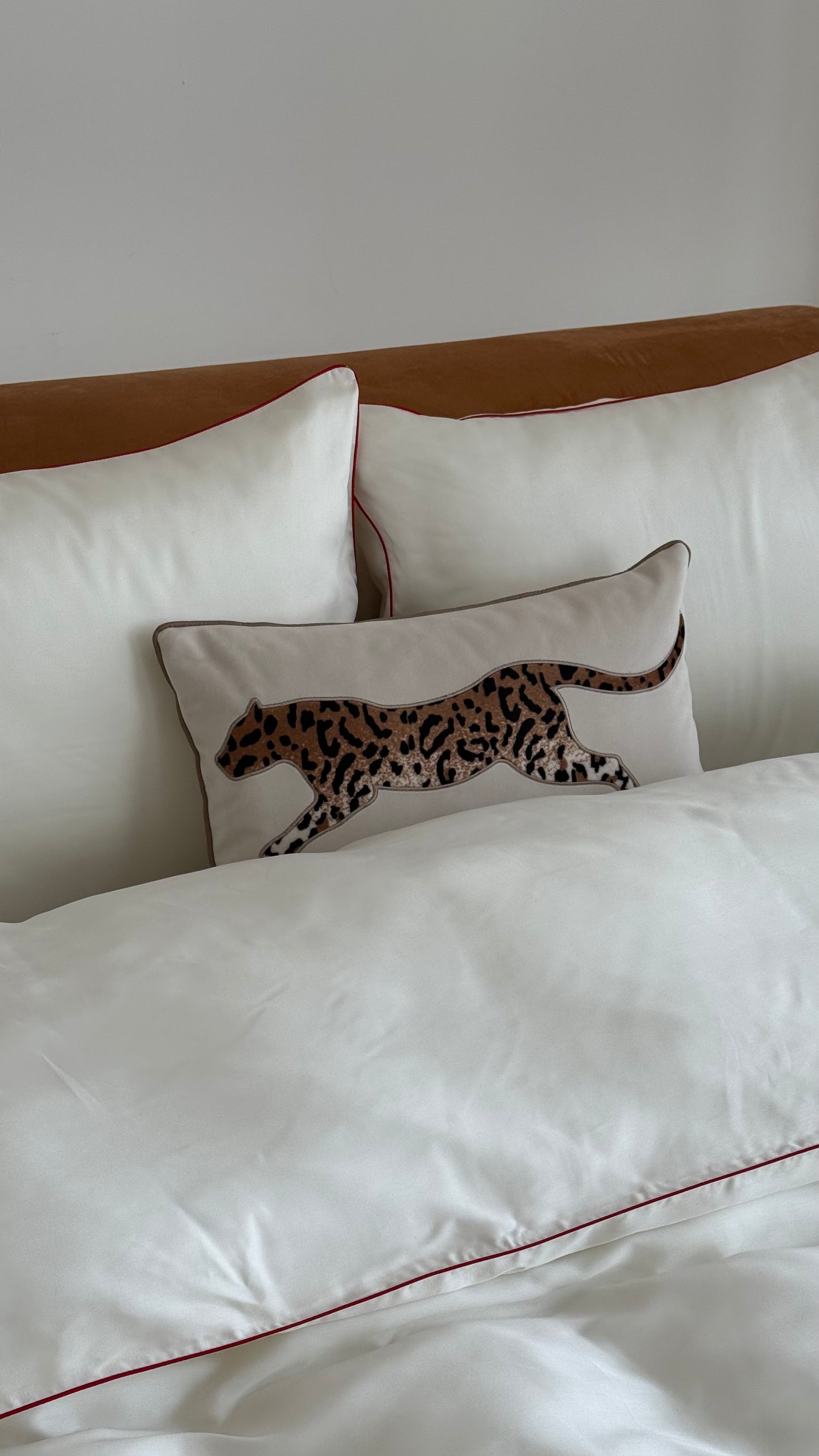 Tencel bed set with colored pipe