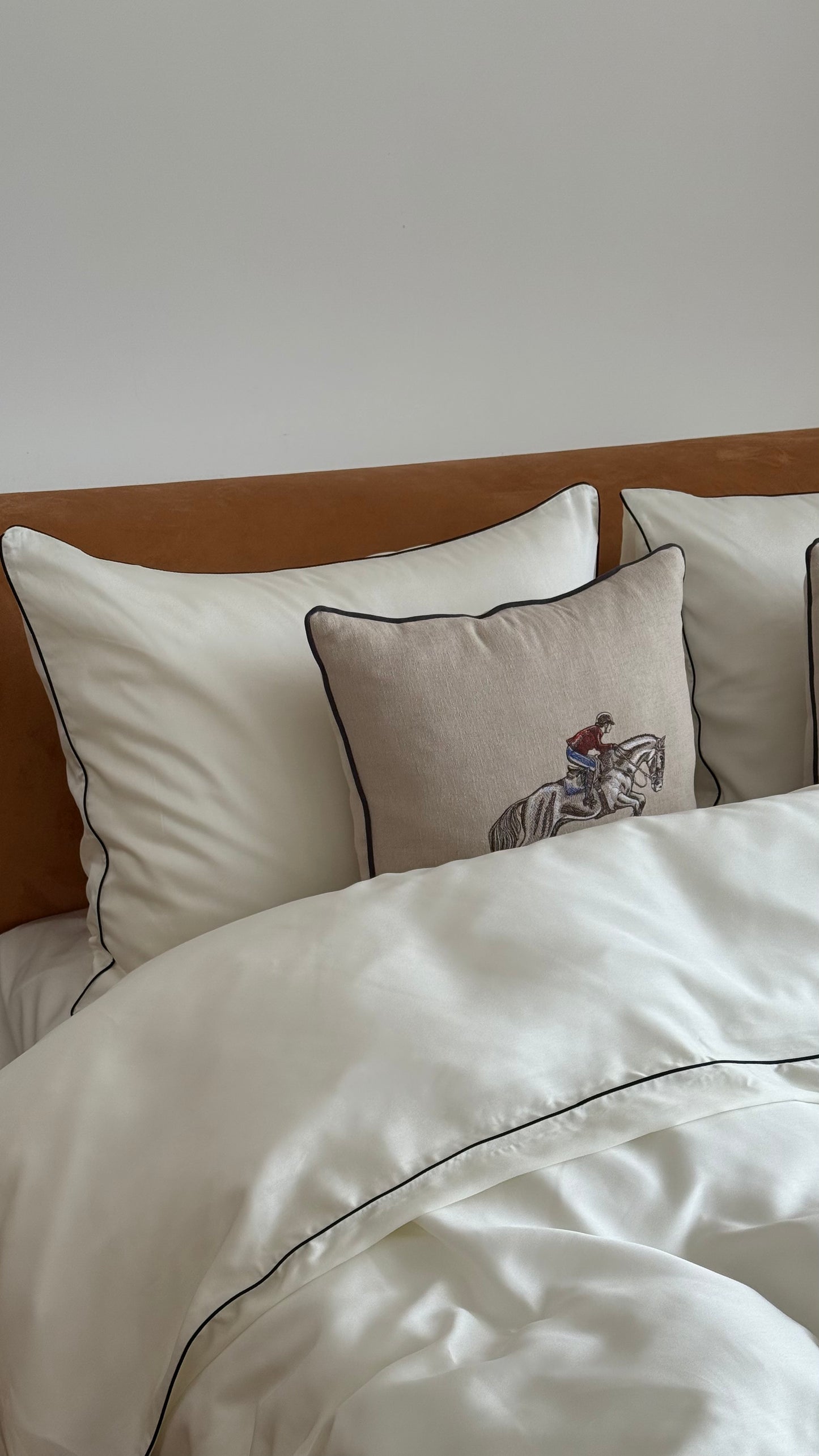 Tencel bed set with colored pipe