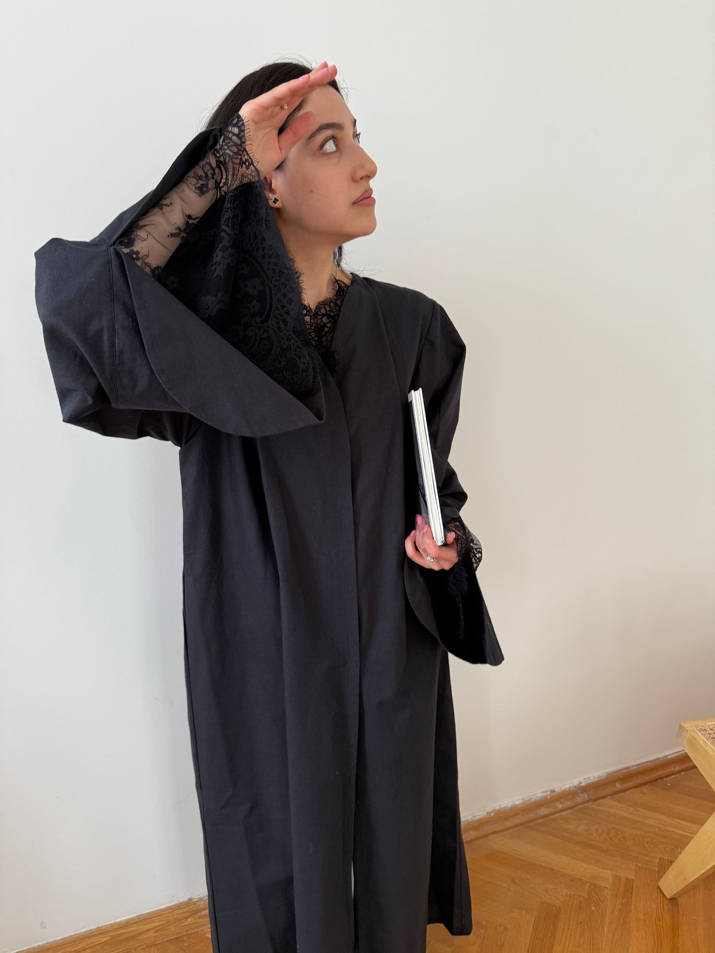 Midnight oud Open abaya