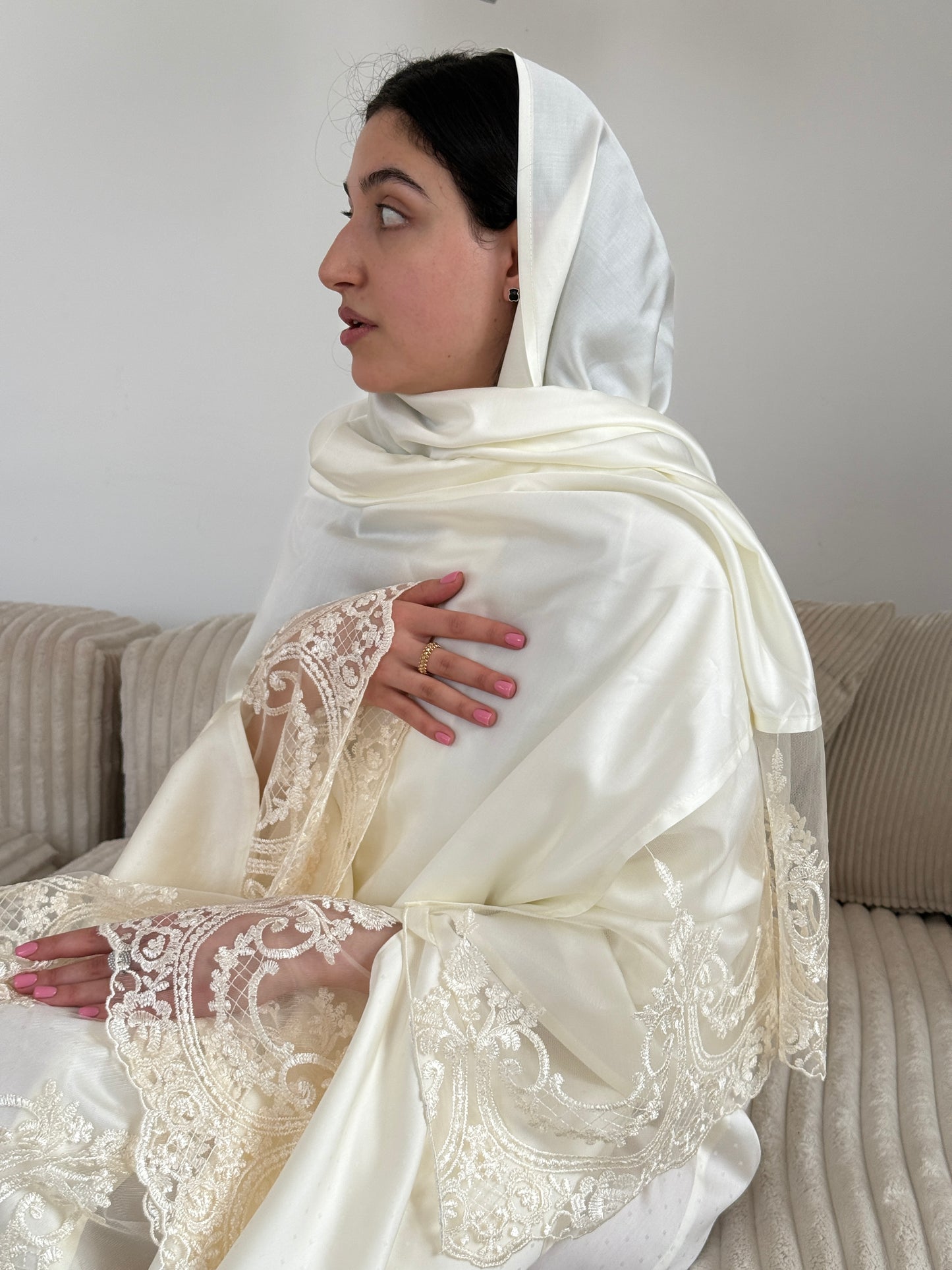 Milk veil Open abaya