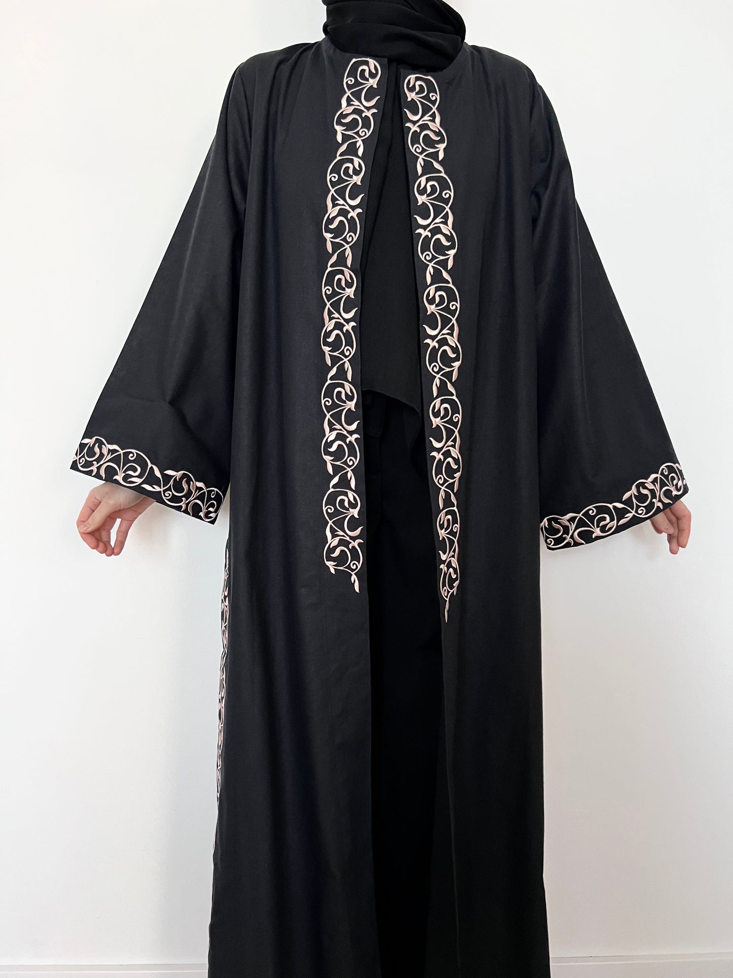 Golden script Black abaya
