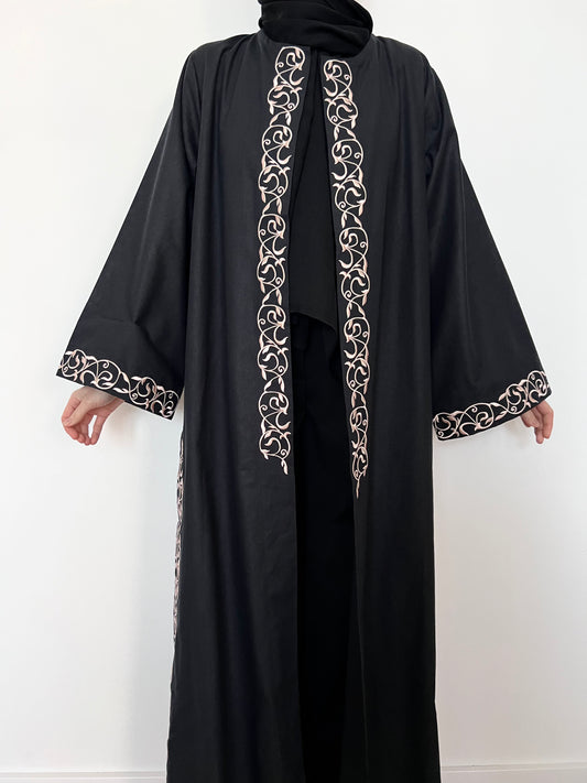 Golden script Black abaya