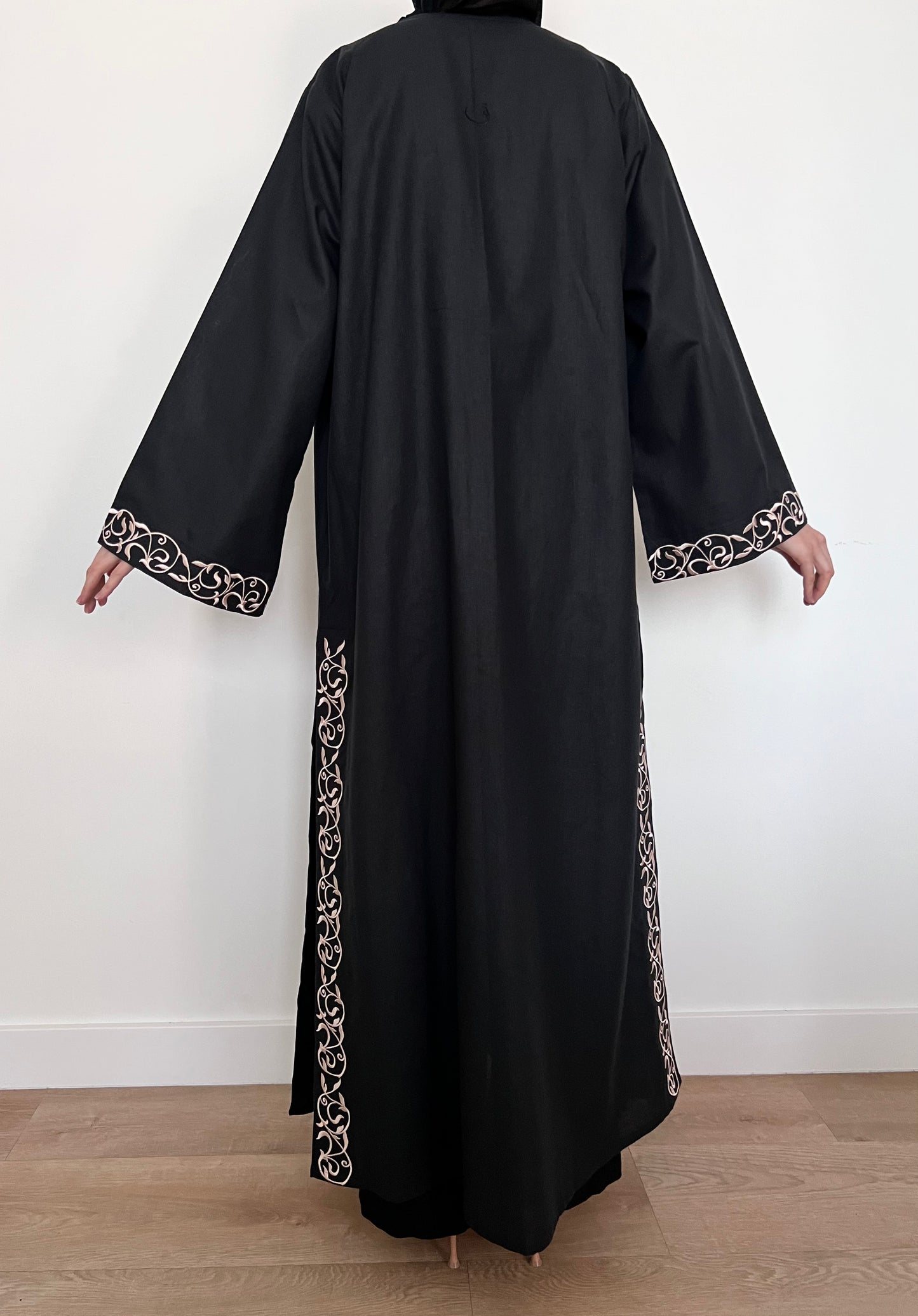 Golden script Black abaya