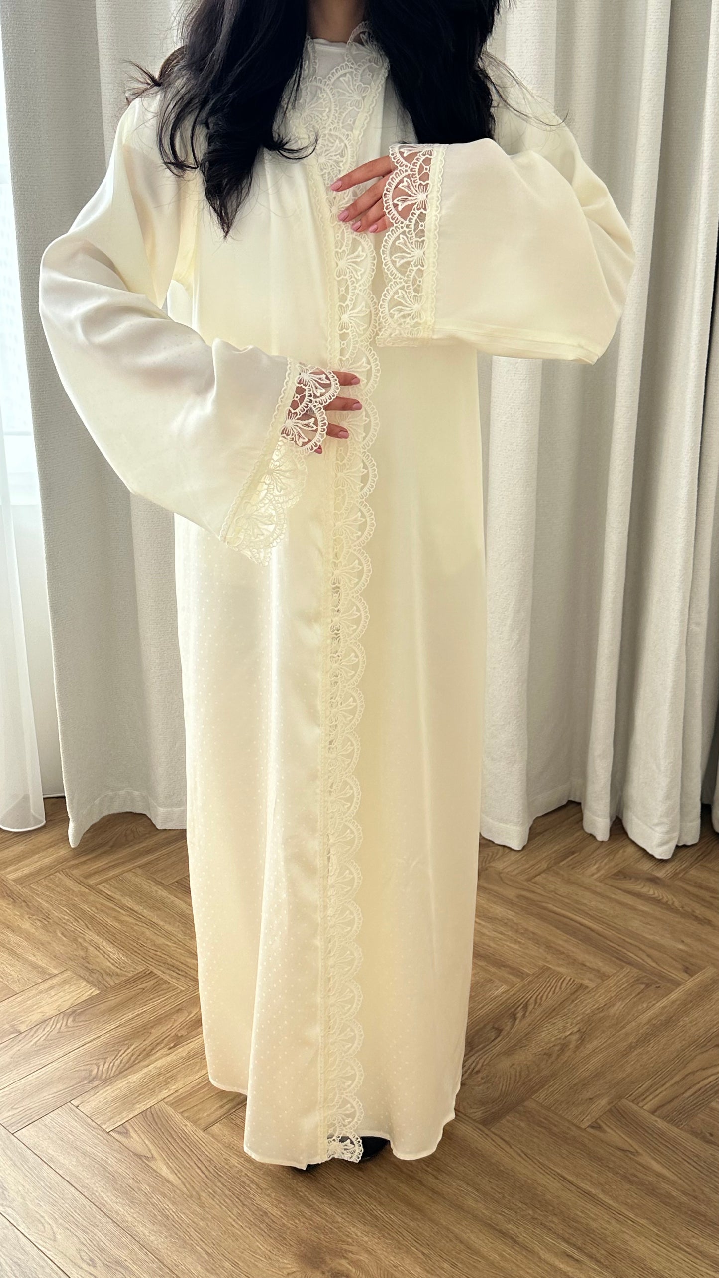 Jasmine pearl Open abaya