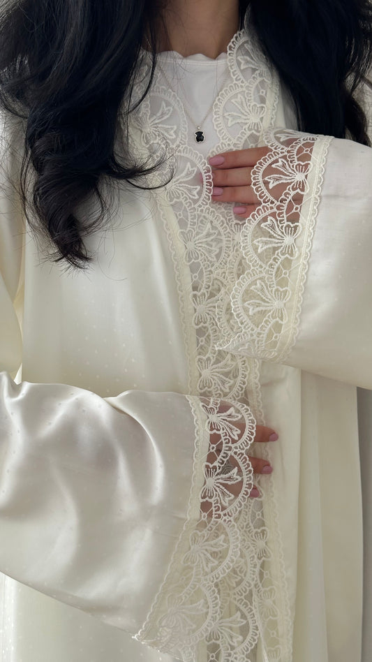 Jasmine pearl Open abaya