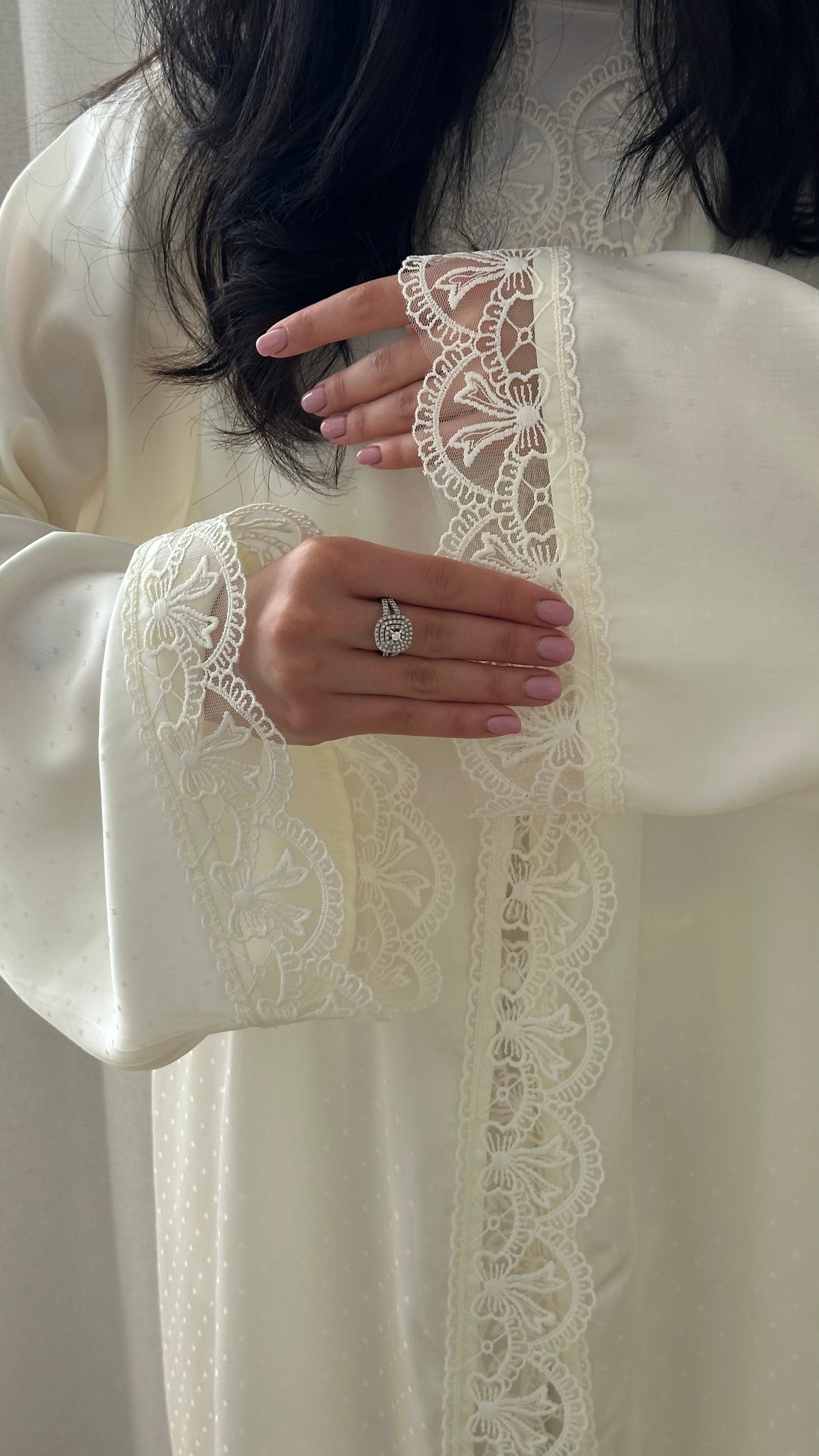 Jasmine pearl Open abaya