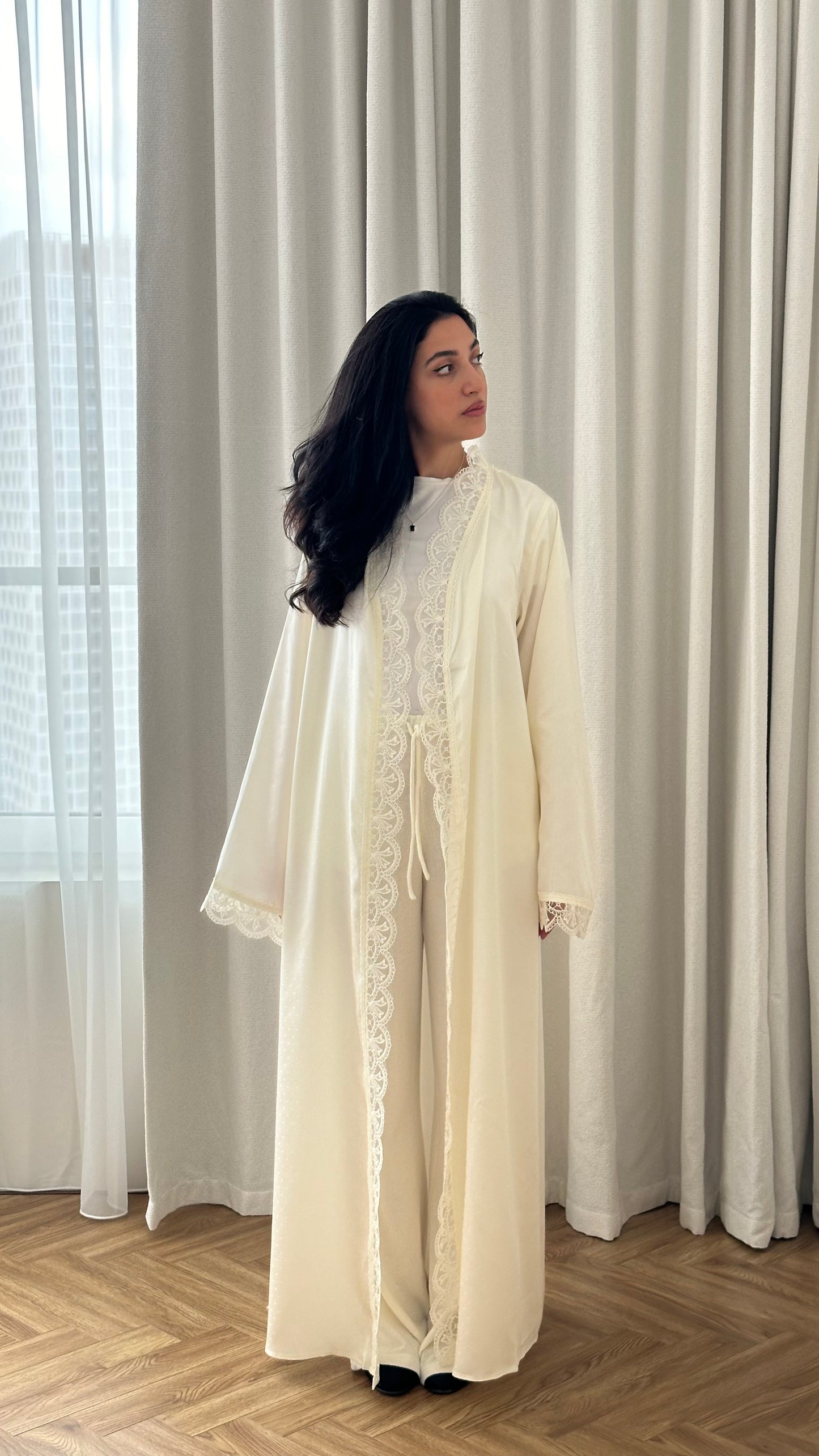 Jasmine pearl Open abaya