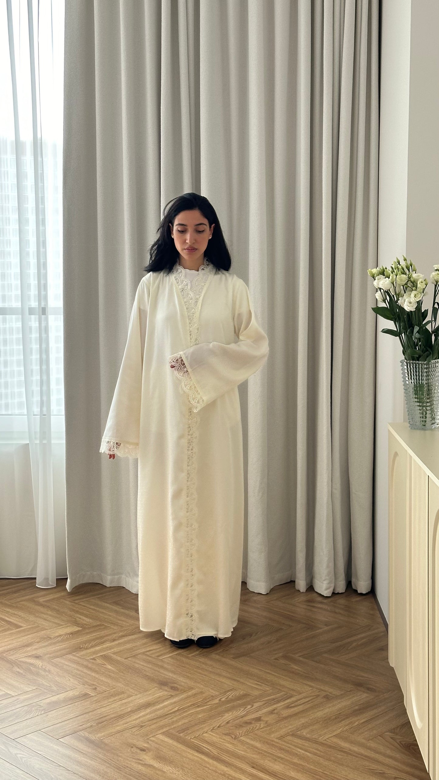 Jasmine pearl Open abaya