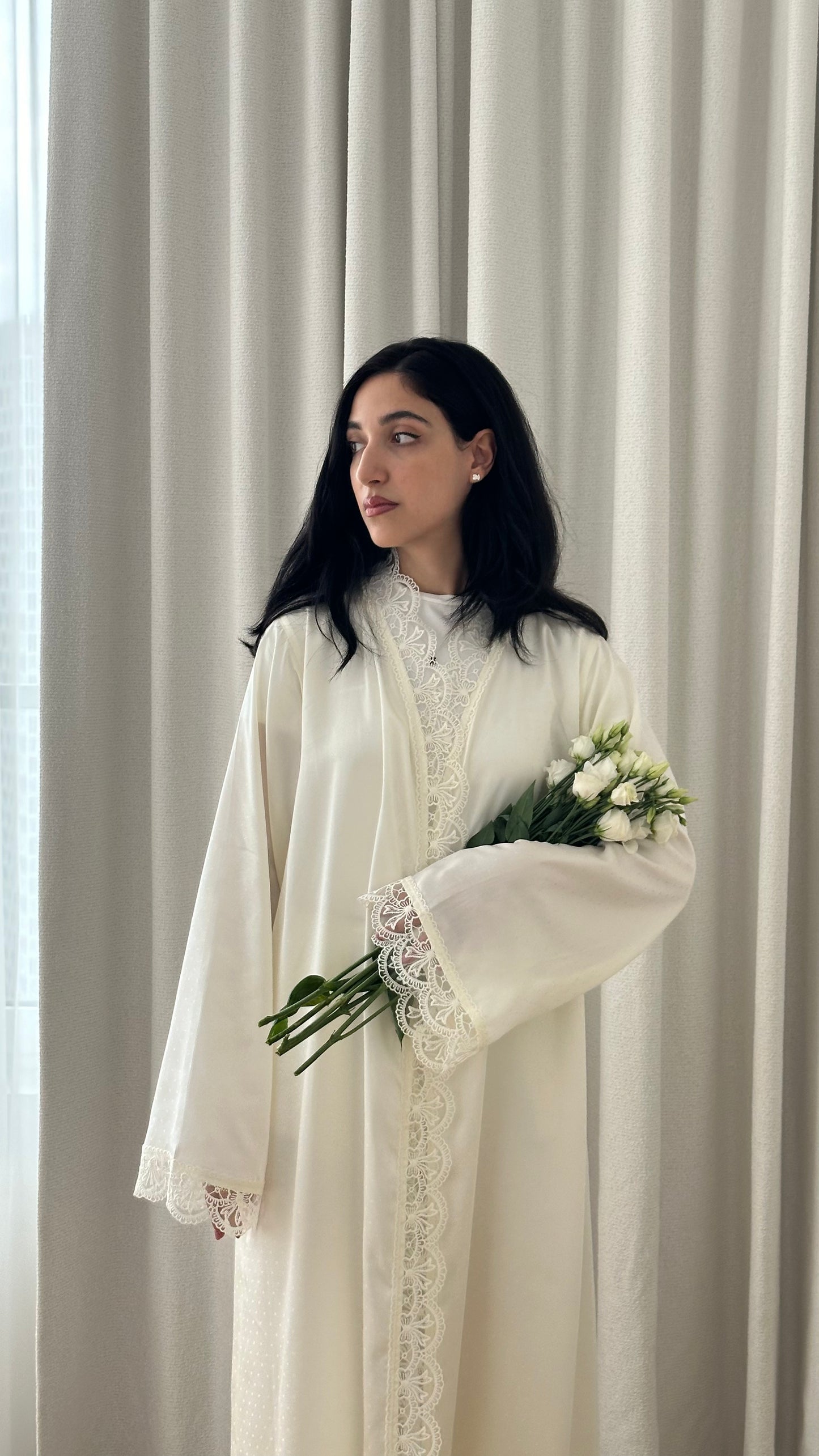 Jasmine pearl Open abaya