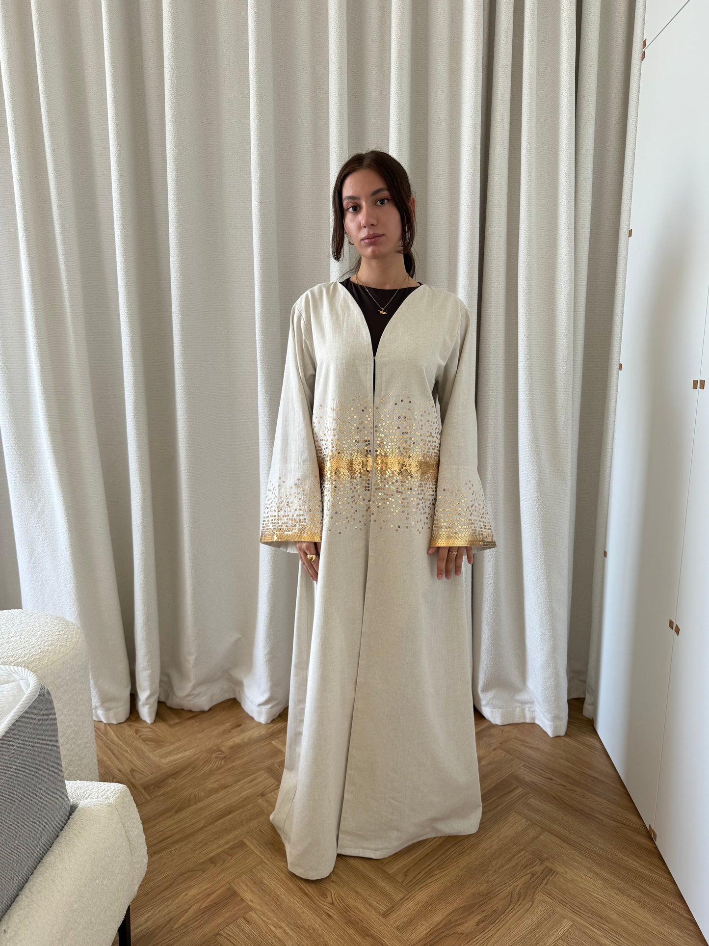 Solar gold Open abaya