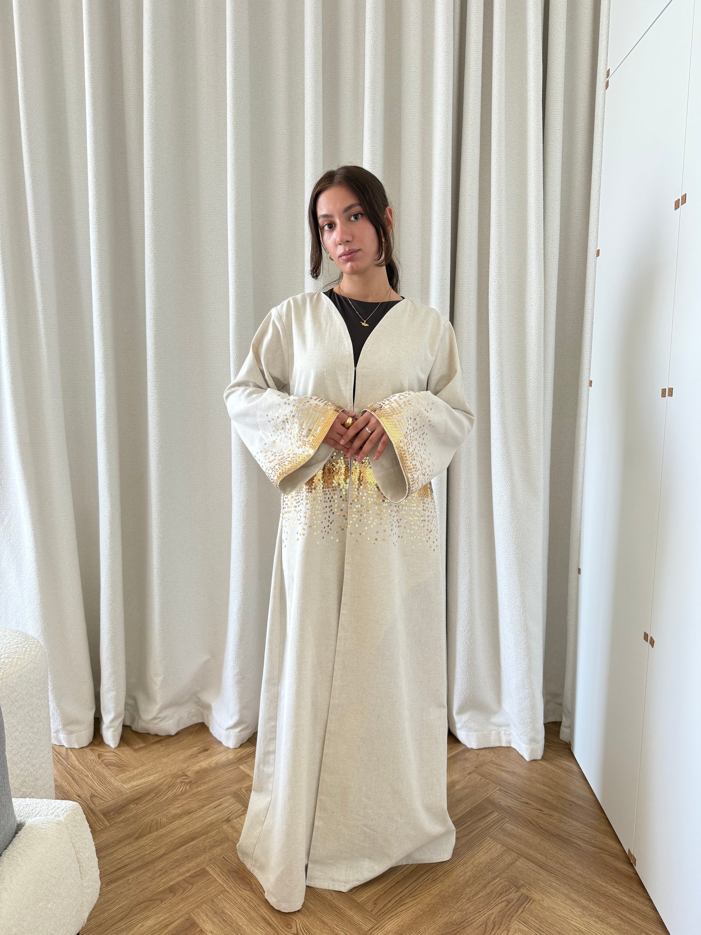 Solar gold Open abaya