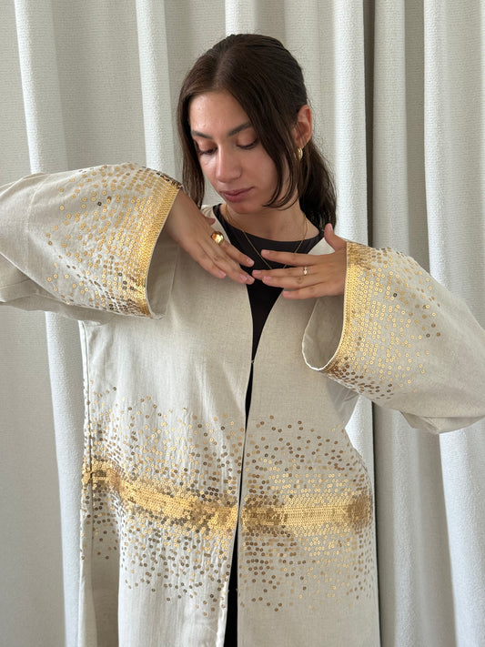 Solar gold Open abaya