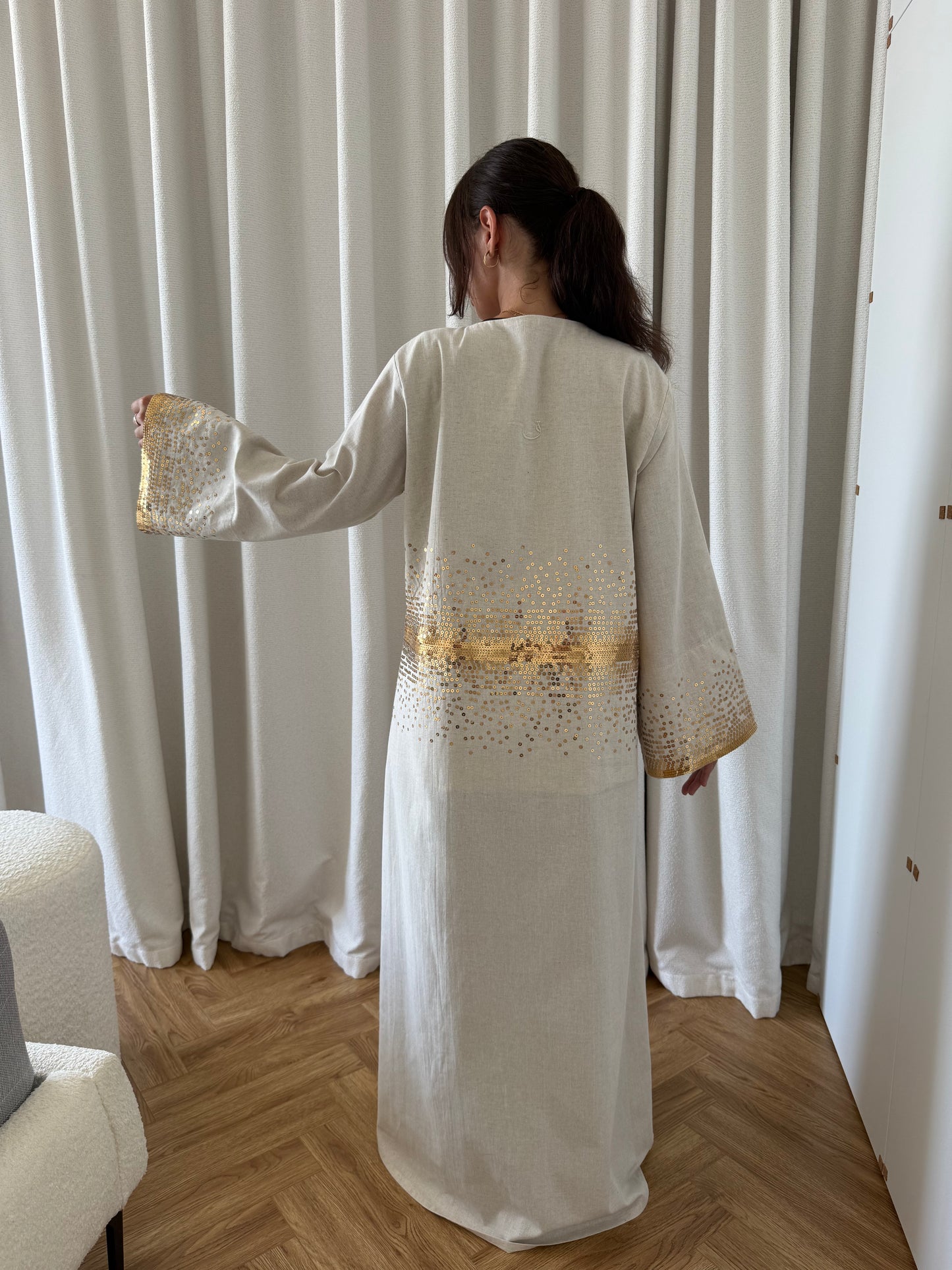 Solar gold Open abaya