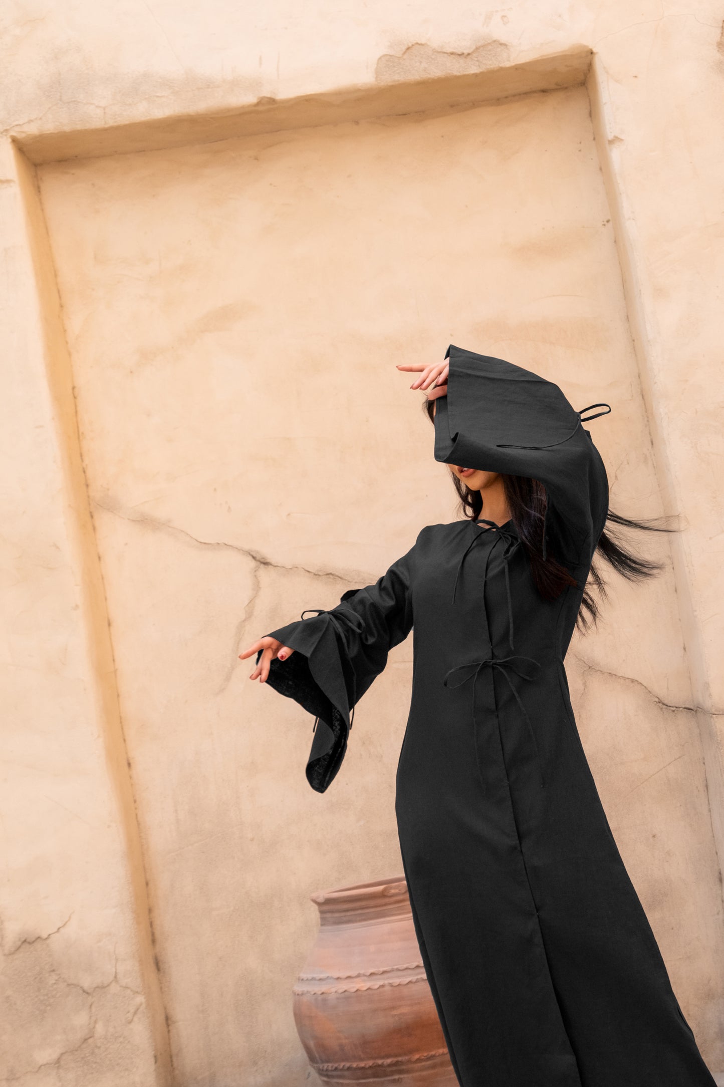 Black cardamom Abaya dress